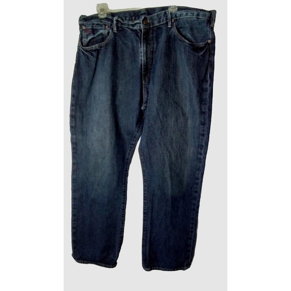 Ralph Lauren Jeans Mens 40x32 Straight Leg 100% Cotton Dark Denim - Picture 1 of 4